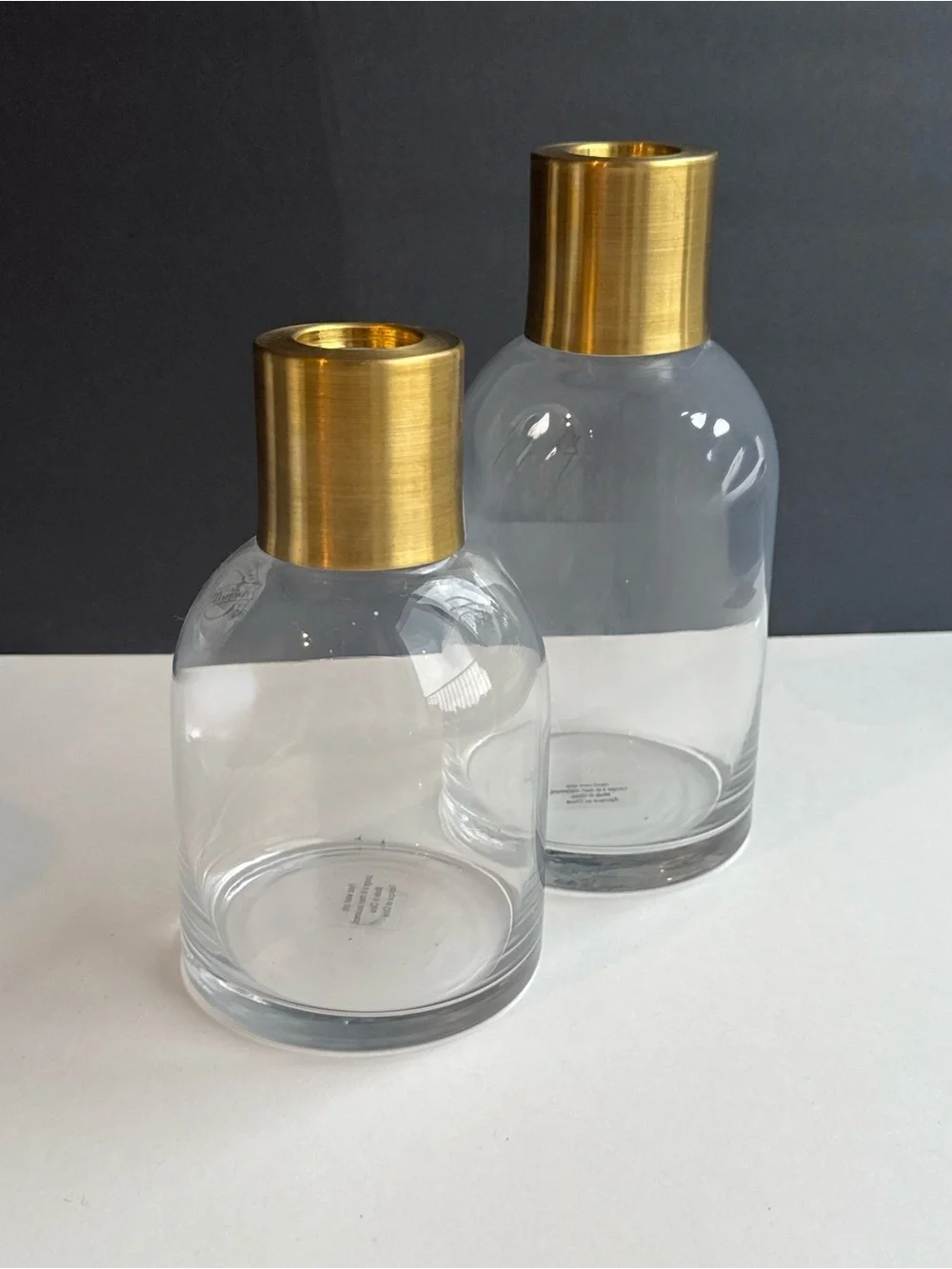 Two Modern Gold Rimmed Vases